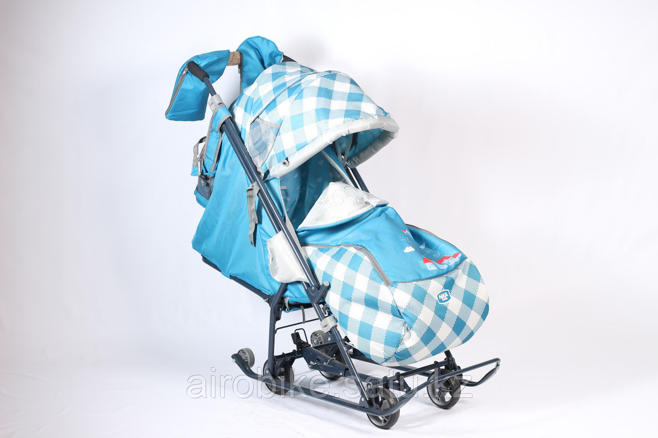 Детские санки-коляска Nika Kids НДТ5-2/2, бело-синие