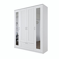 Шкаф СИРИУС комбинированный "4 двери 1 ящик и 2 зеркала, белый