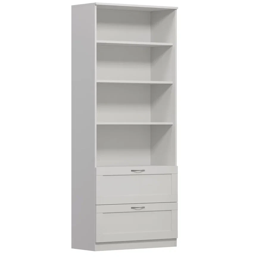 СИРИУС стеллаж 2 ящика 78х190 белый RU, фото 1