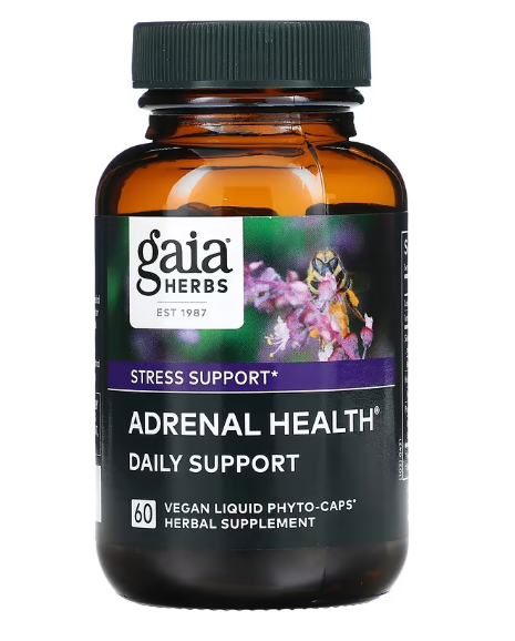 Gaia Herbs, Adrenal Health, ежедневная поддержка, 60 веганских жидких фито-капсул - фото 3 - id-p104009121
