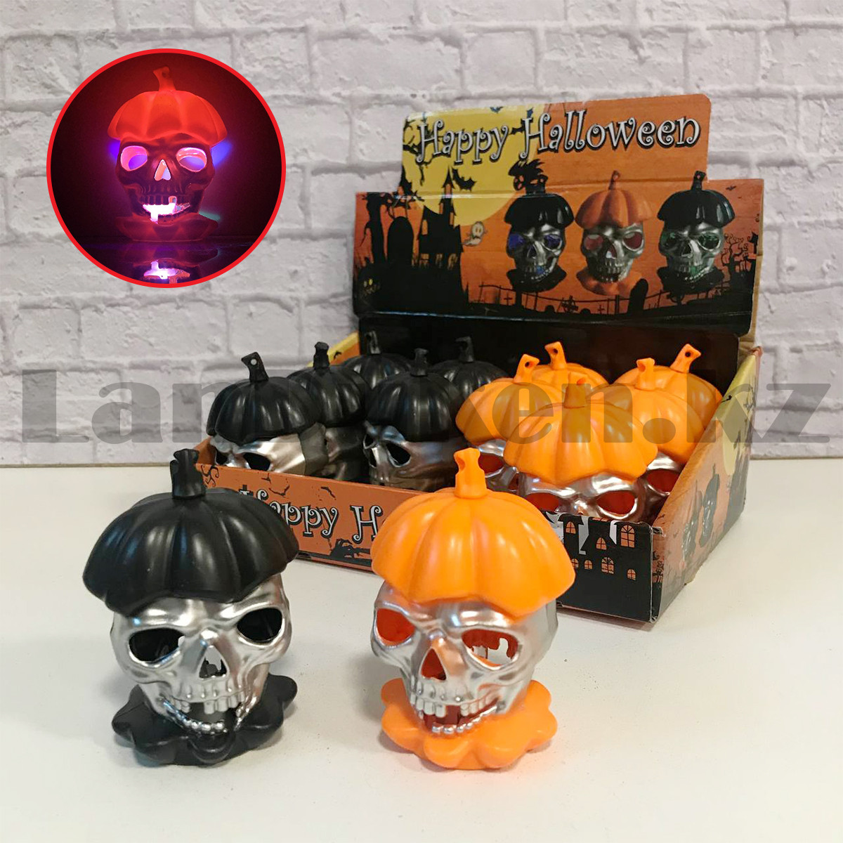 Игрушки с подсветкой Череп на Хэллоуин в ассортименте, фото 1