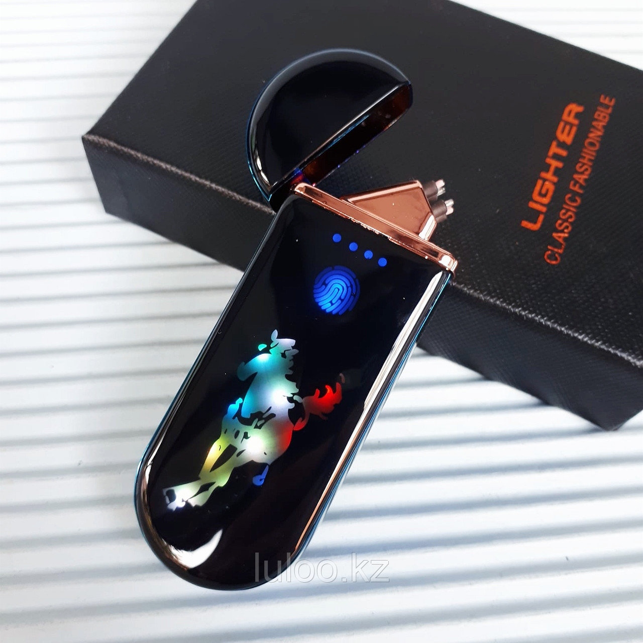 USB зажигалка "Мустанг" в подарочной коробке., фото 1