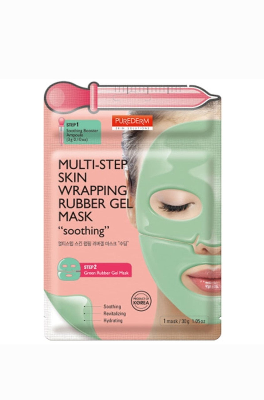 Двухфазная успокаивающая гелевая маска для лица Purederm Multi-Step Skin Wrapping Rubber Soothing Gel Mask