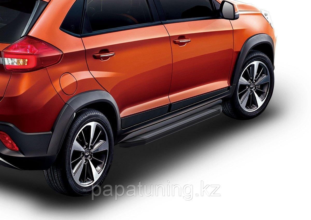 Пороги, подножки "Premium-Black" Chery Tiggo 2 2017-, фото 1