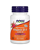 Now Foods Витамин D3, 50 мкг (2000 МЕ), 240 капсул