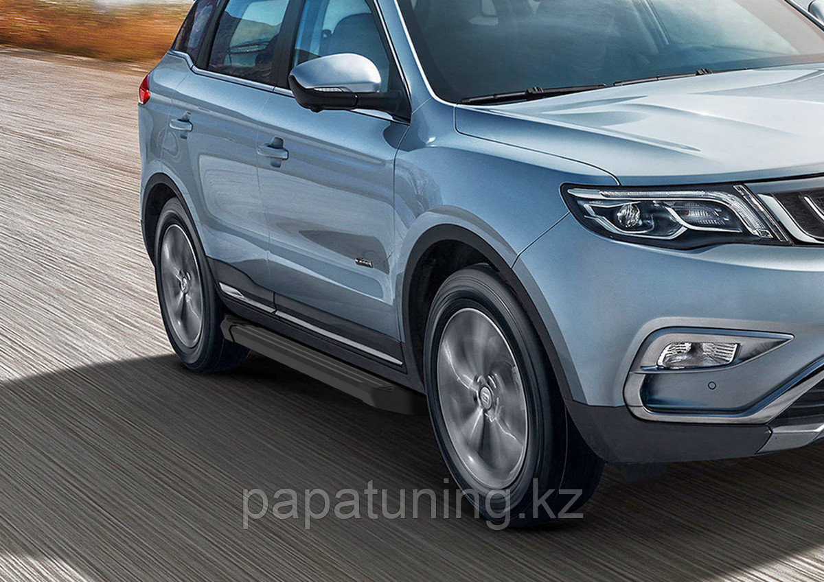Пороги, подножки "Black" Geely Atlas 2018-
