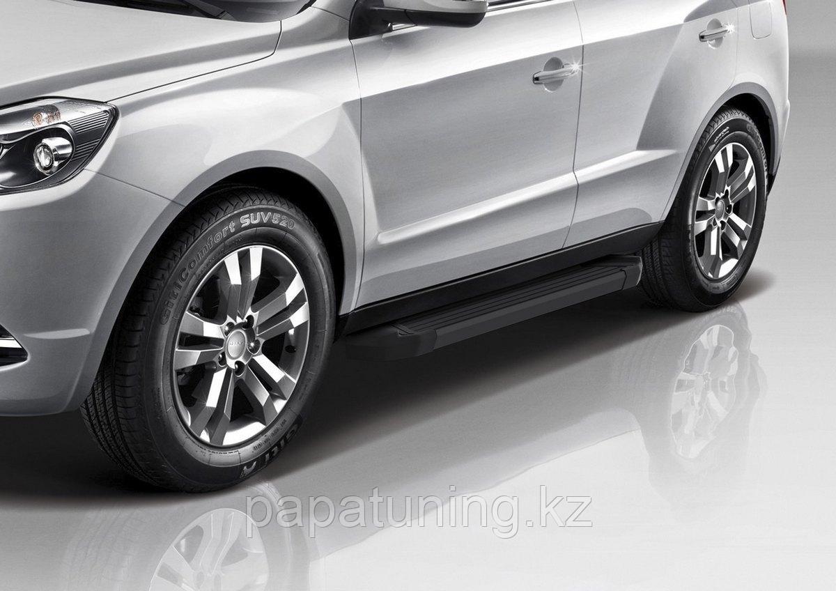 Пороги, подножки "Black" Geely Emgrand X7 2013-2016-2018, фото 1