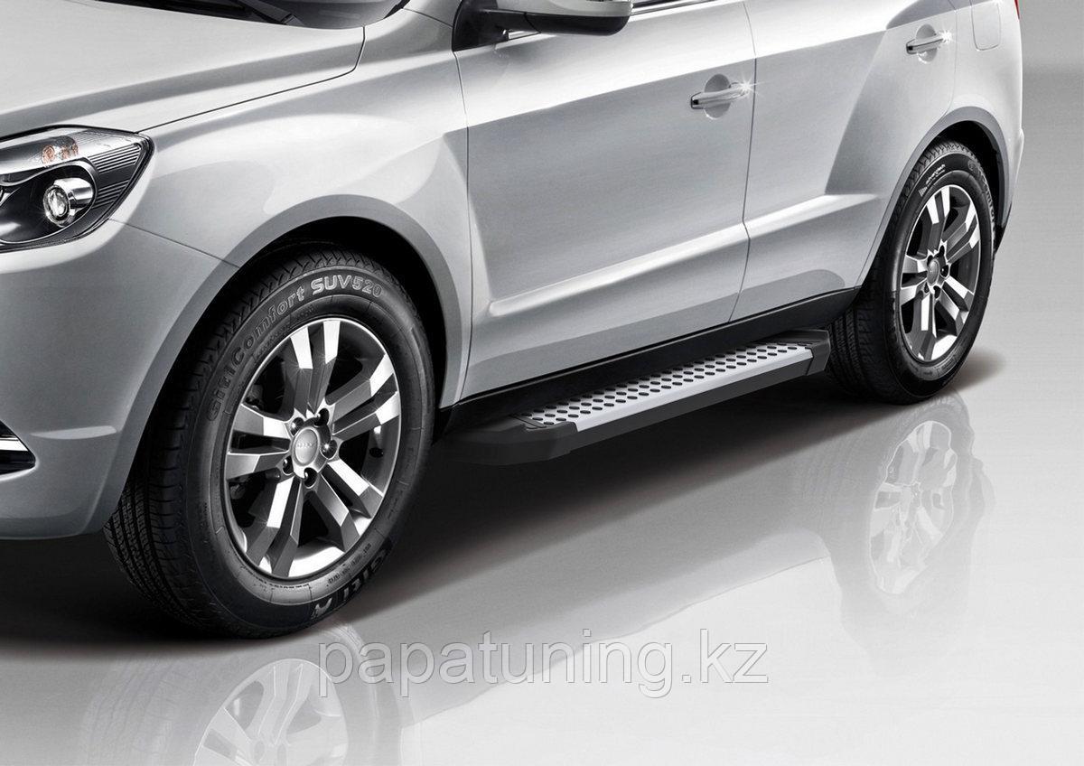 Пороги, подножки "Bmw-Style" Geely Emgrand X7 2013-2016-