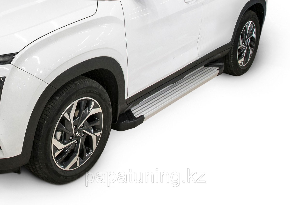 Пороги подножки Hyundai Creta 2021- Silver