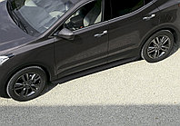 Пороги подножки Hyundai Santa Fe 2006-2010-2012 Premium-Black