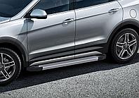 Пороги подножки Hyundai Santa Fe 2012-2018 Silver