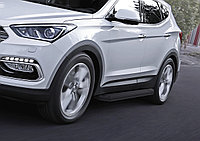 Пороги подножки Hyundai Santa Fe 2012-2018 Premium-Black