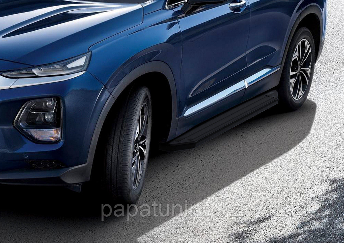 Пороги подножки Hyundai Santa Fe 2018-2020 Premium-Black