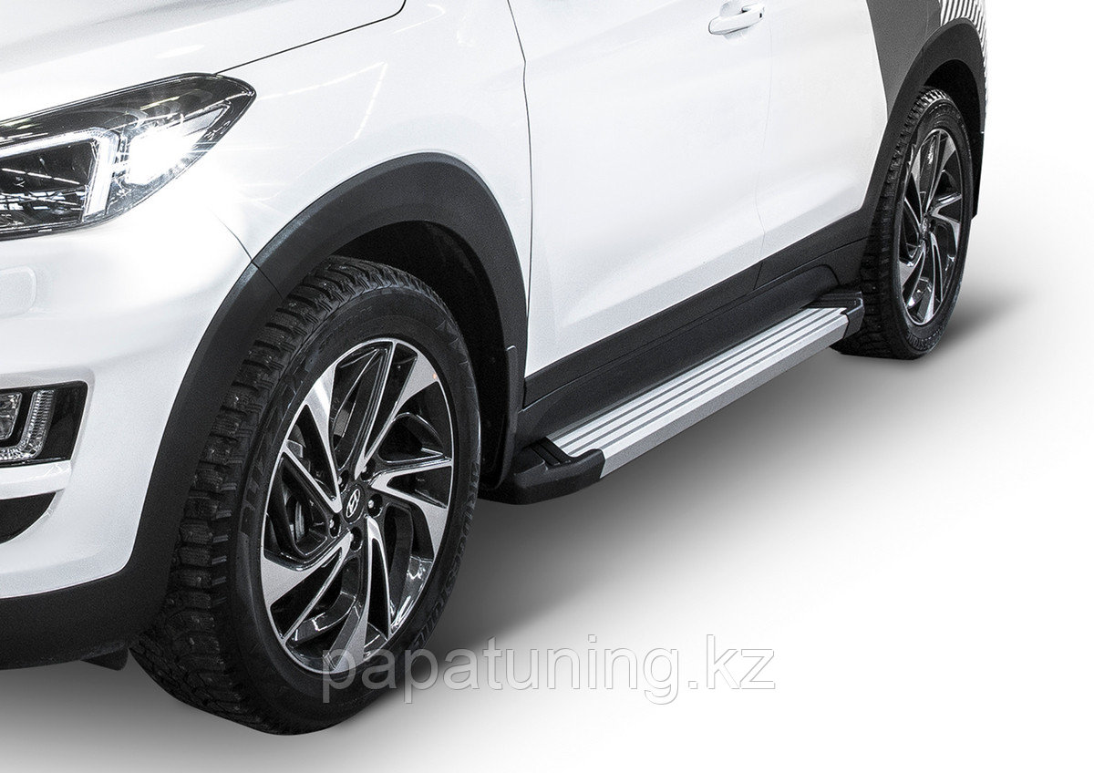 Пороги подножки Hyundai Tucson 2015-2018 Silver