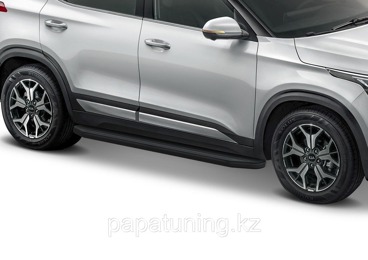 Пороги подножки Kia Seltos 2019- Premium-Black - фото 1 - id-p103840970