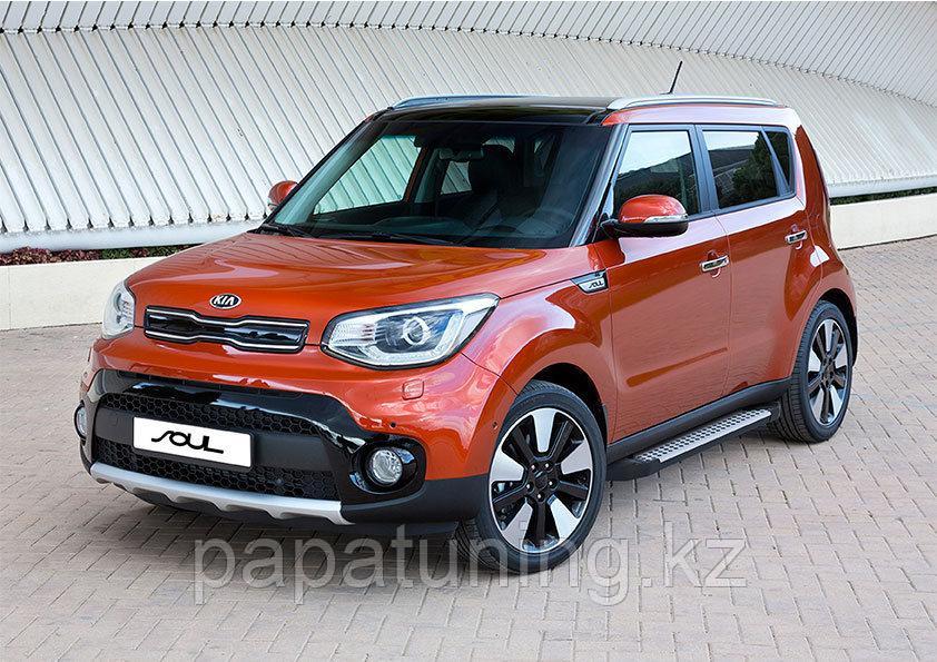 Пороги подножки Kia Soul 2017-2019 Bmw-Style - фото 2 - id-p103840994