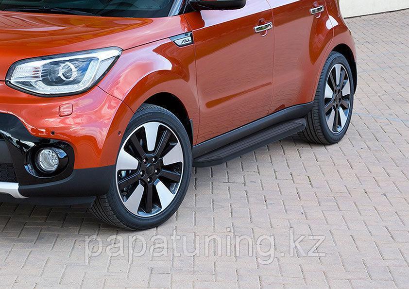 Пороги подножки Kia Soul 2017-2019 Premium-Black