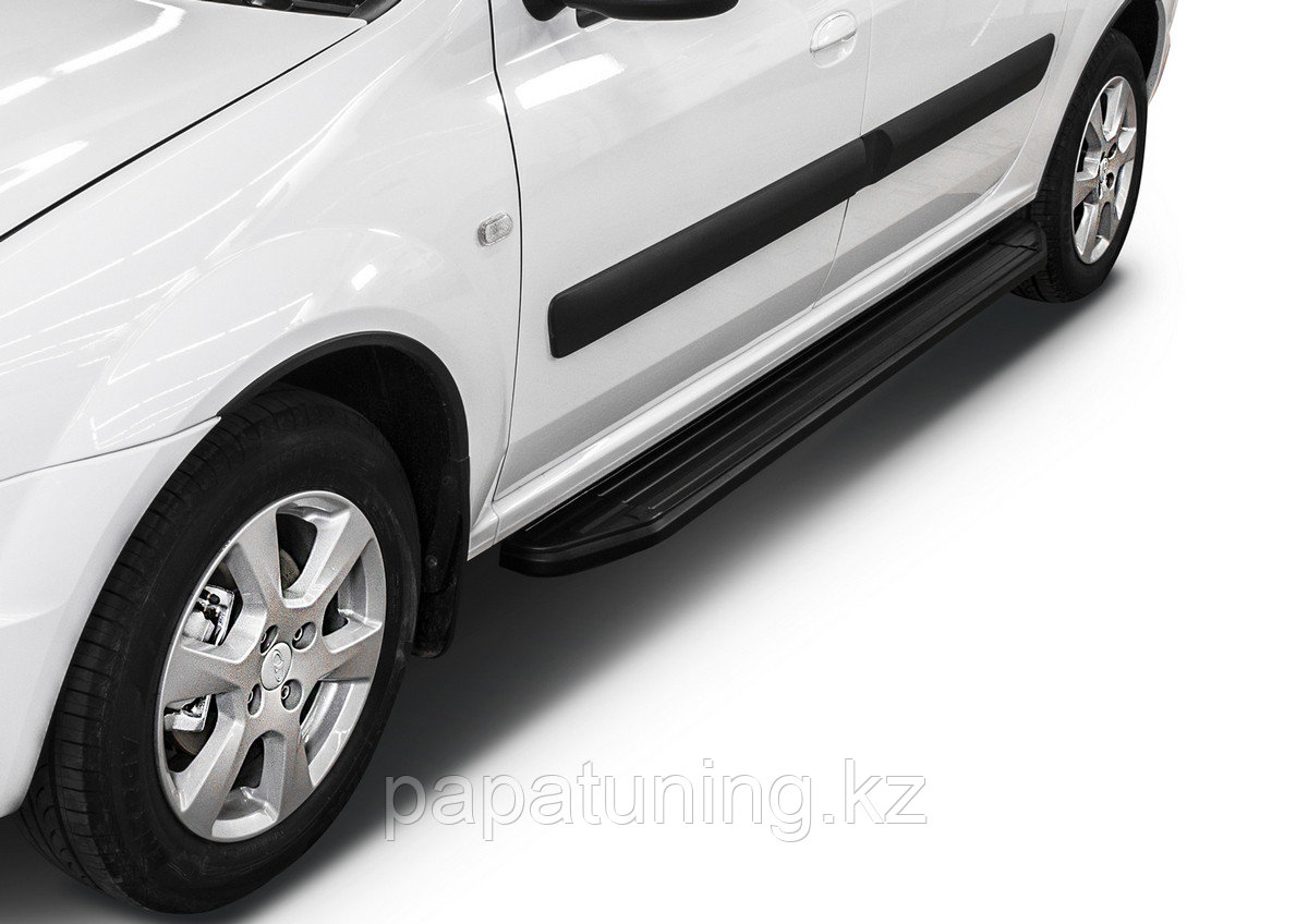 Пороги, подножки "Premium-Black" Lada Largus 2012-2021-