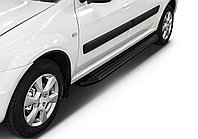 Пороги, подножки "Premium-Black" Lada Largus Cross 2014-2021-