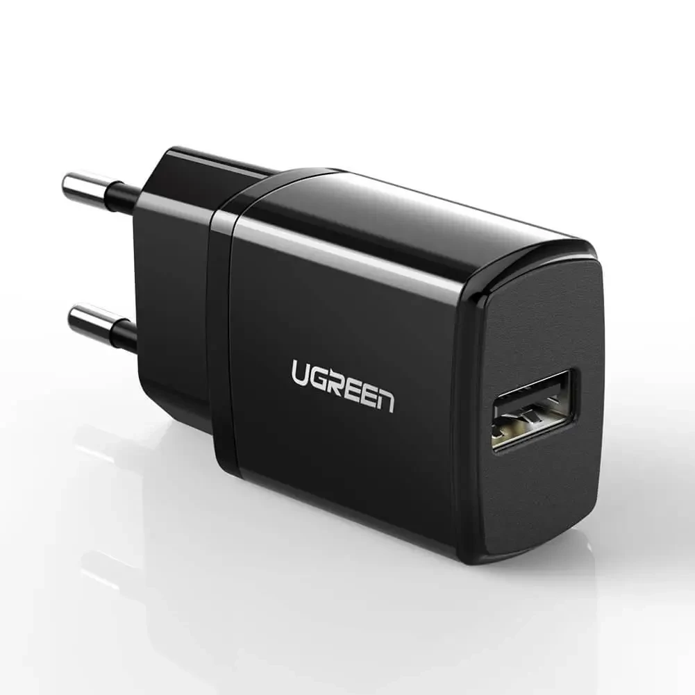 UGREEN 50459 Зарядное устройство сетевое ED011 USB Wall Charger (Black) - фото 1 - id-p104042721