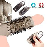 Силиконовая насадка на половой член 1 шт, фото 5