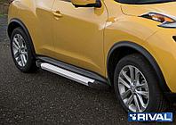 Пороги, подножки "Silver" Nissan Juke 2010-2014-2016 FWD