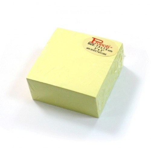 Бумага для заметок 75х75мм, 400л, самоклеющаяся, желтого цвета Pronoti - фото 1 - id-p104046435