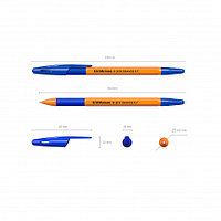 Ручка шар. Erich Krause R-301 Orange синяя, корпус шестигр. оранж., грип, упор 0,7мм, арт. 39531