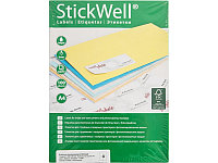 Лейбл - А4 100л. (105х148) "StickWell" белый этикеток на листе 4шт. (APLI Россия)
