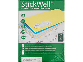 Лейбл - А4 100л. (105х37) "StickWell" белый этикеток на листе 16шт. (APLI Россия)