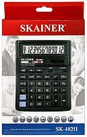 Калькулятор - 12раз. "SKAINER" SK-482II черный (пл.. 12 разрд.. 2 пит.. 143 x 192 x 39.5 мм) (SKAINER)