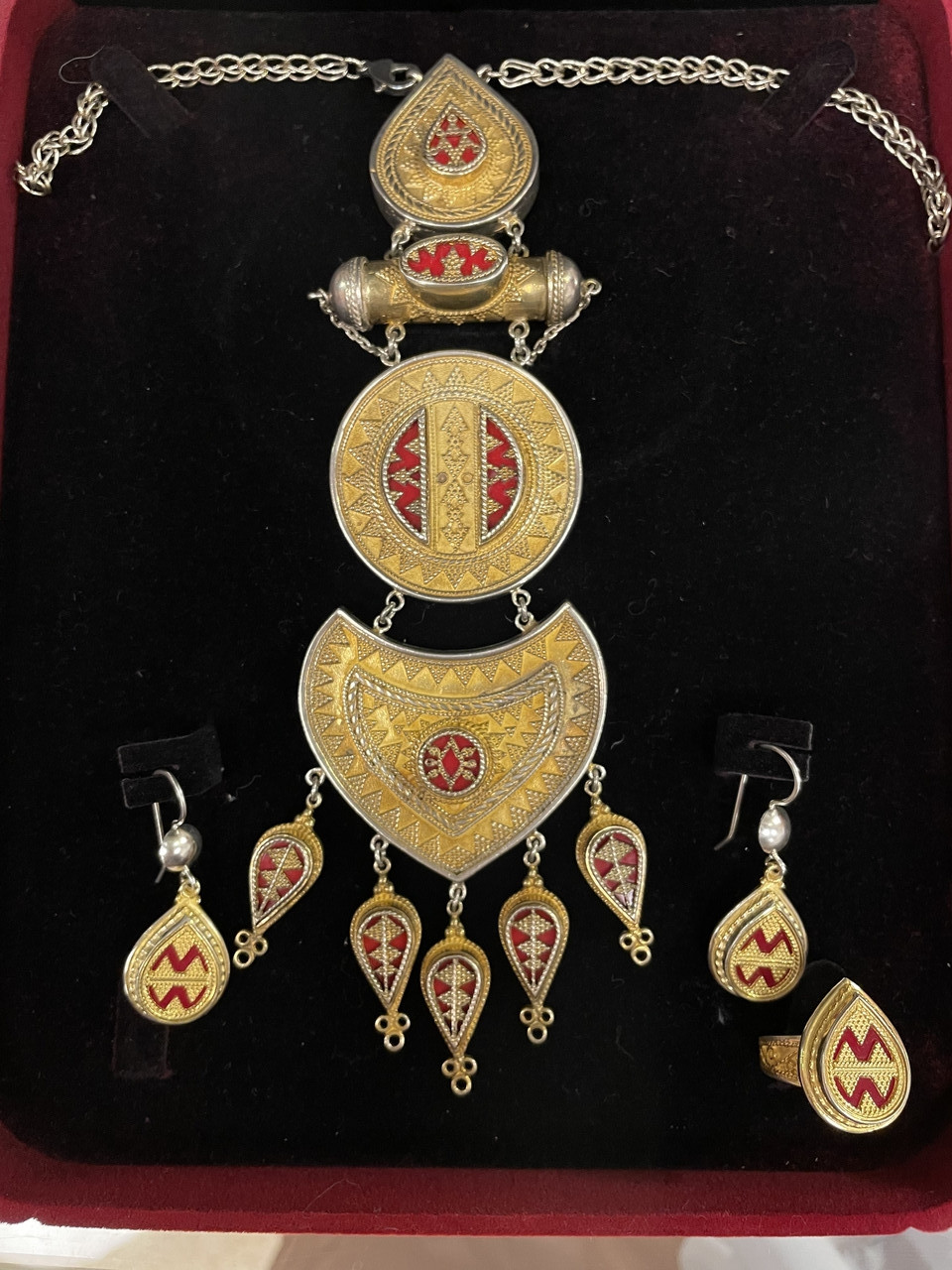 Казахское национальное украшение из серебро покрытое золотом - фото 1 - id-p96342861