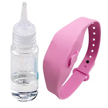 Антисептический браслет для рук с дозатором - розовый