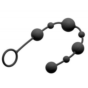 Анальные шарики Linger Graduated Anal Beads, 35 см - GreyGasms Черный