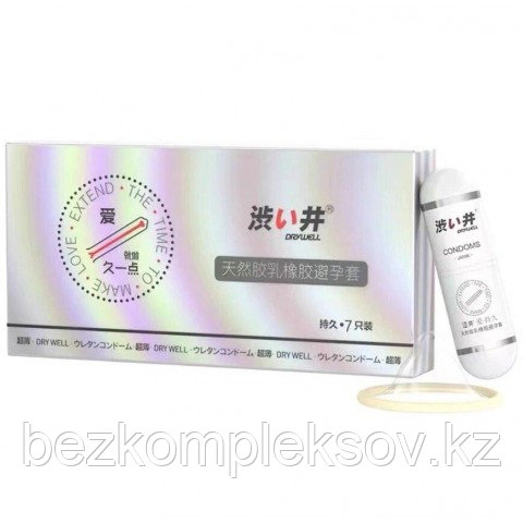 Презервативы DryWell в капсуле, ультратонкие 0,03 мм., латекс, (упаковка 7 шт.)