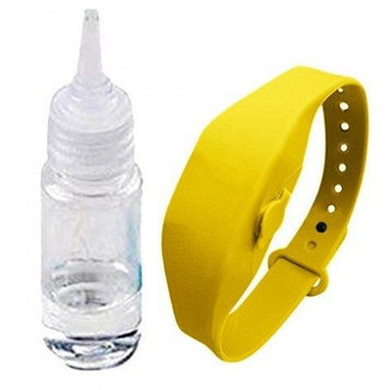 Антисептический браслет для рук с дозатором - жёлтый