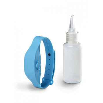 Антисептический браслет для рук с дозатором - голубой