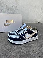 Кроссовки Nike с коллаборацией Dior синий натуральный замш