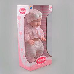 Игрушка пупс в вязанном нежно розовом костюмчике Kaifan Toys