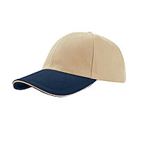 Бейсболка LIBERTY SANDWICH, 6 клиньев, сэндвич, металлическая застежка, Бежевый, -, 25435.425
