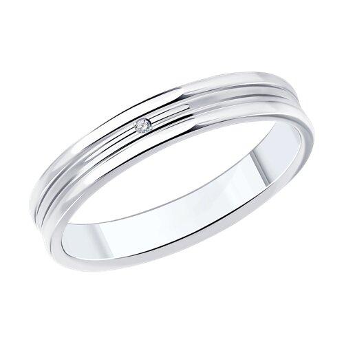 Кольцо из серебра с фианитом - размер 17,5