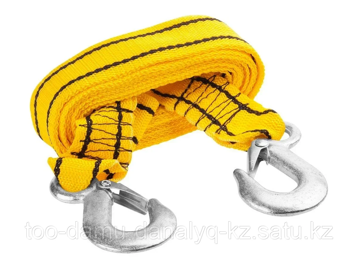 Трос буксировочный STAYER STANDARD, 2 крюка, сумка, 4м, 5т
