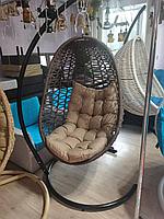 Подвесное кресло-кокон "Винтаж" коричневый из искусственного ротанга. Класс "Элит"