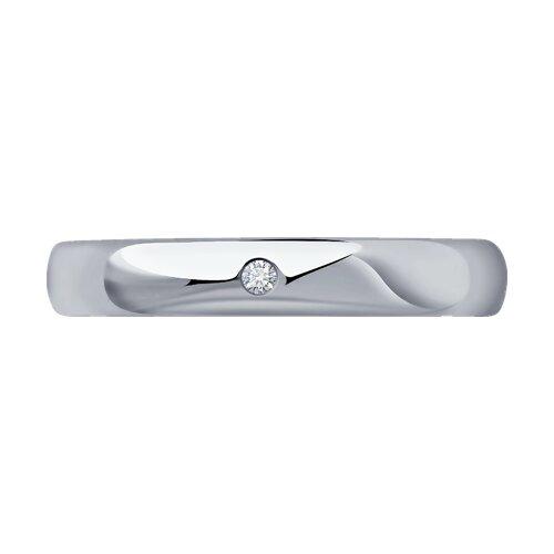 Кольцо из серебра с натуральным бриллиантом - размер 17