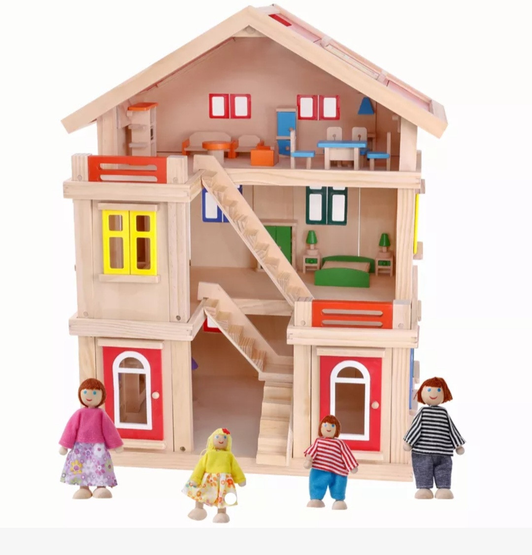Кукольный домик с мебелью Wooden Doll House, фото 1
