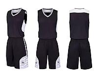 Баскетбольная форма черная с нанесением принта "PLAYER NAME + NUMBER", джерси+шорты (Junior 2XS - Adult 5XL), фото 3