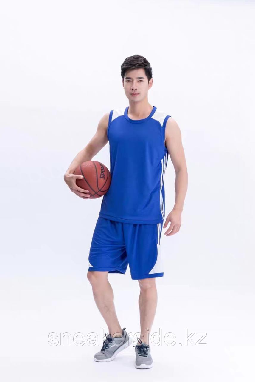 Баскетбольная форма синяя с нанесением принта "PLAYER NAME + NUMBER", джерси+шорты (Junior 2XS - Adult 5XL) - фото 2 - id-p104208084