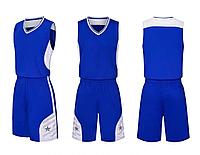 Баскетбольная форма синяя с нанесением принта "PLAYER NAME + NUMBER", джерси+шорты (Junior 2XS - Adult 5XL), фото 8