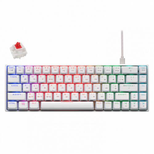 Клавиатура игровая 2E GAMING KG380 RGB 68key Gateron Blue Switch,White