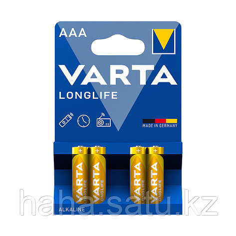 Батарейка VARTA Longlife Micro 1.5V - LR03/ AAA (4 шт), фото 2
